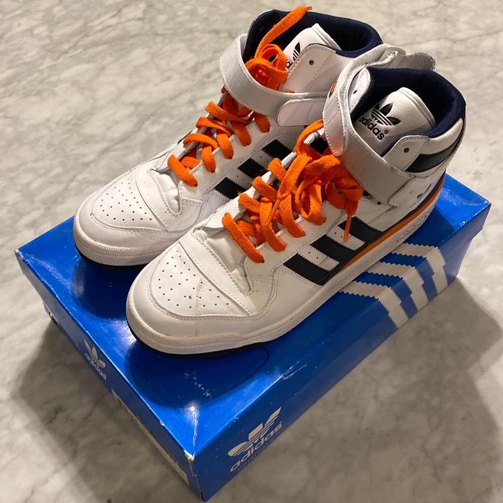Adidas Forum Mid Size 11 in White, Orange and Blue